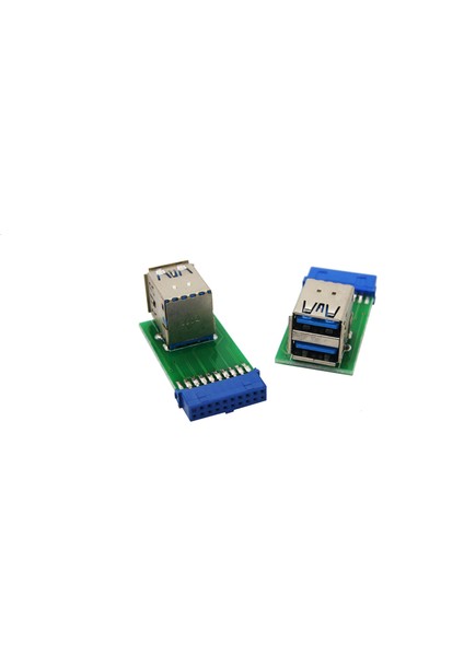 Dikey USB 3.0 Adaptörü 20 Pinli Dişi Usb3.0 Anakart 20 Pinli Çift Parçalı Adaptör (Yurt Dışından)