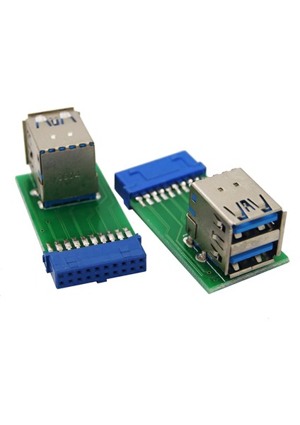 Dikey USB 3.0 Adaptörü 20 Pinli Dişi Usb3.0 Anakart 20 Pinli Çift Parçalı Adaptör (Yurt Dışından)