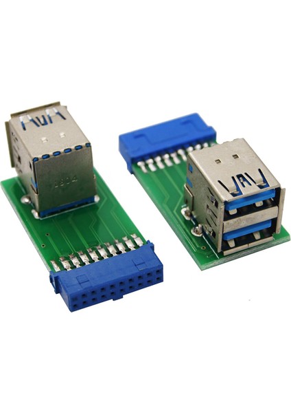 Dikey USB 3.0 Adaptörü 20 Pinli Dişi Usb3.0 Anakart 20 Pinli Çift Parçalı Adaptör (Yurt Dışından)