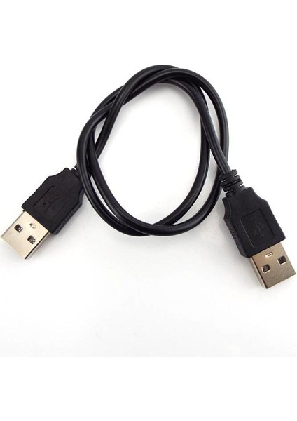 Çift USB 2.0 Tip A Erkek - Erkek Bilgisayar Uzatma Kablosu Adaptör Konnektörü Genişletici Kablo Yüksek Hızlı Aktarım Veri Senkronizasyon Hattı (Yurt Dışından)