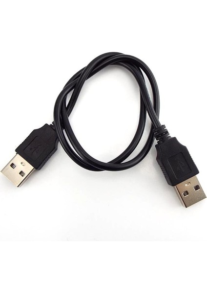 Çift USB 2.0 Tip A Erkek - Erkek Bilgisayar Uzatma Kablosu Adaptör Konnektörü Genişletici Kablo Yüksek Hızlı Aktarım Veri Senkronizasyon Hattı (Yurt Dışından)