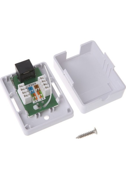CAT5E RJ45 8P8C HM-HB01 Model Utp Korumasız Tek Bağlantı Noktalı Masaüstü Montaj Kutusu Dropship (Yurt Dışından)