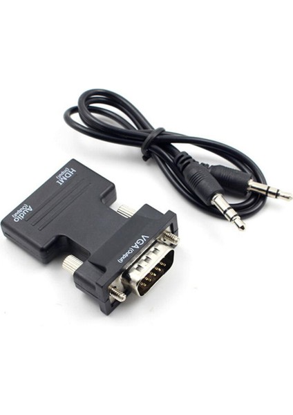 HDMI Uyumlu To VGA HDMI Uyumlu Kadın - VGA Erkek Dönüştürücü Adaptör W/ses Desteği 1080P (Yurt Dışından)