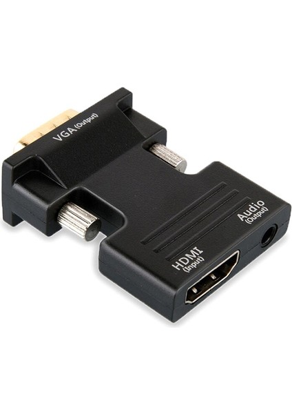 HDMI Uyumlu To VGA HDMI Uyumlu Kadın - VGA Erkek Dönüştürücü Adaptör W/ses Desteği 1080P (Yurt Dışından)