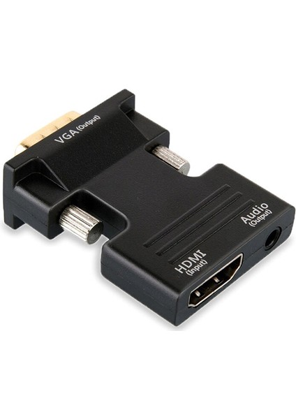 HDMI Uyumlu To VGA HDMI Uyumlu Kadın - VGA Erkek Dönüştürücü Adaptör W/ses Desteği 1080P (Yurt Dışından)