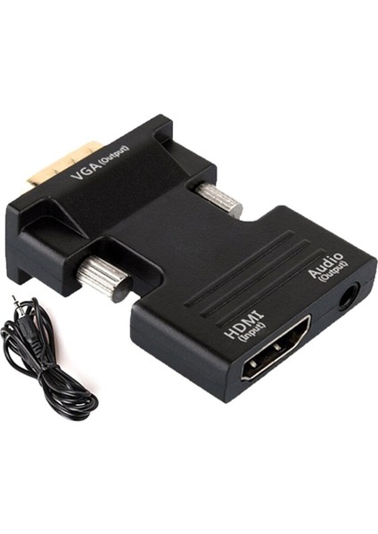 HDMI Uyumlu To VGA HDMI Uyumlu Kadın - VGA Erkek Dönüştürücü Adaptör W/ses Desteği 1080P (Yurt Dışından)