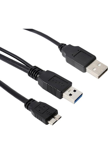 1 Adet Çift A'dan Mikro B'ye USB 3.0 Y Kablo Hareket Sabit Disk Kablosu USB Sata Kablosu USB Yükseltici Kart RJ45 Konektörü Dvi-D VGA Çift Psu (Yurt Dışından)