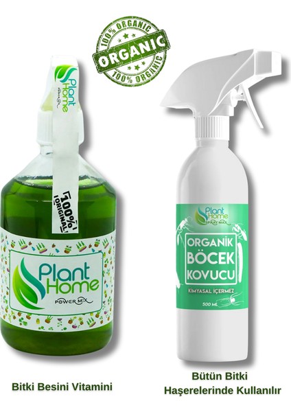 Plant Home Planthome Powermix  Genel Sıvı Bitki Besini  ve Planthome Spraymax Organik Böcek Kovucu Süper Set (2'li )