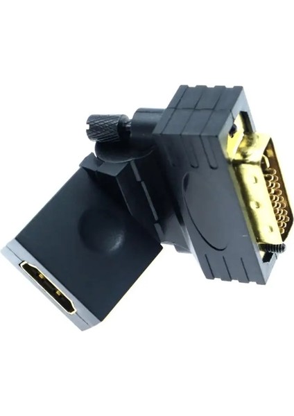 180 Derece Döner HDMI Uyumlu DVI 24 + 1 Adaptör Kadın - Erkek Hdtv Dönüştürücü Adaptör Pc Ps3 Projektör Tv Kutusu (Yurt Dışından)