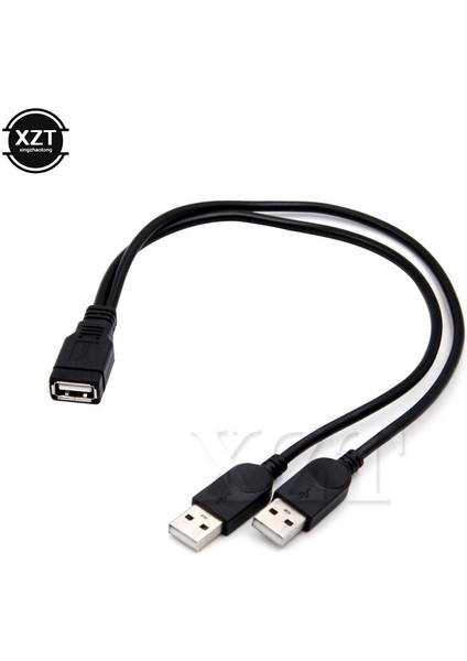 Yüksek Kaliteli USB 2.0 ve Kablo USB Çift Splitter Adaptör Kablosu Dişi - USB 2 Erkek Güç Uzatma Kablosu Bir Ila Iki (Yurt Dışından)