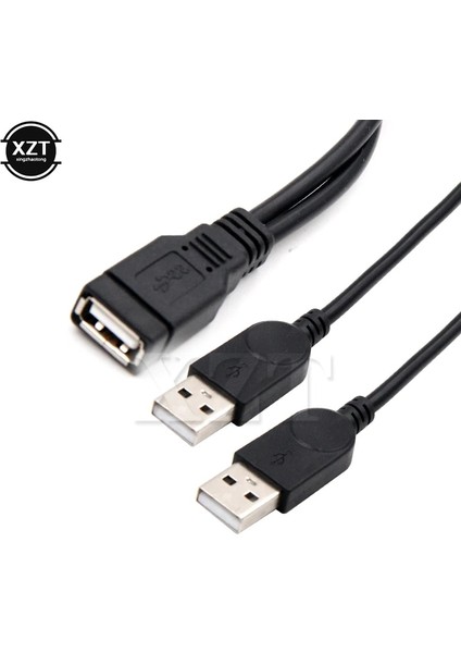 Yüksek Kaliteli USB 2.0 ve Kablo USB Çift Splitter Adaptör Kablosu Dişi - USB 2 Erkek Güç Uzatma Kablosu Bir Ila Iki (Yurt Dışından)