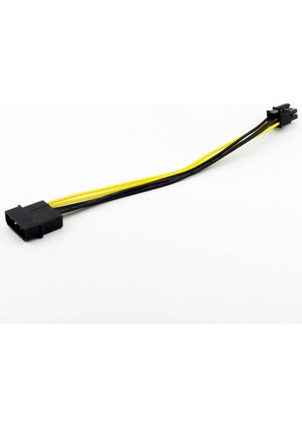 1x4 Pin Molex Erkek Tak 6 Pin Pcı-Express Dişi Pcıe Video Güç Adaptörü Konnektör Kablo Kordonu Siyah 20 cm (Yurt Dışından)