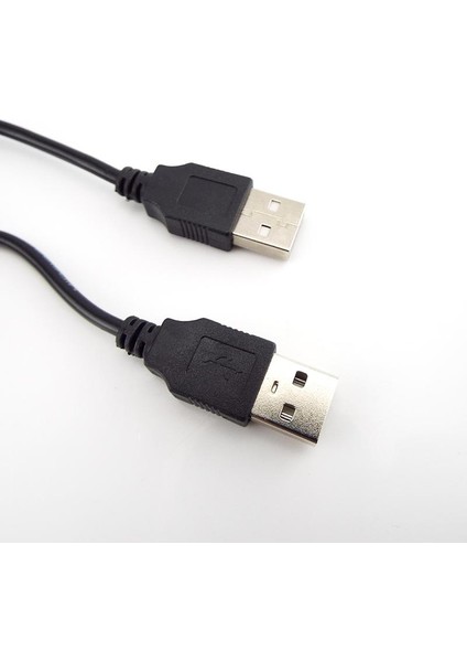 Çift USB 2.0 Tip A Erkek - Erkek Bilgisayar Uzatma Kablosu Adaptör Konnektörü Genişletici Kablo Yüksek Hızlı Aktarım Veri Senkronizasyon Hattı (Yurt Dışından)