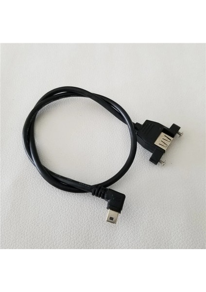 90 Derece Sağ Açı 5pin Mini B Erkek USB A Dişi Veri Kablosu Hattı Panel Montajı 50 cm (Yurt Dışından)
