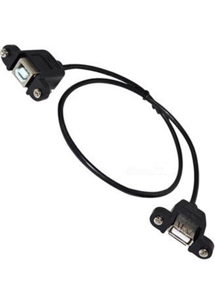 0.5 M USB 2.0 A Dişi B Dişi Soket Panel Montaj Vidası Bilgisayar Yazıcı Tarayıcı Kablosu Için Sabit Uzatma Kablosu (Yurt Dışından)