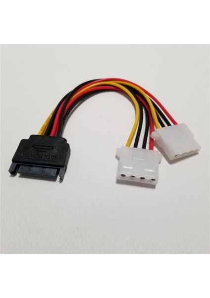 15PIN Sata 2 Çift 4pin Ide Molex Güç Kablosu Y Splitter Kablo Kablosu 18AWG Tel 20 cm (Yurt Dışından)
