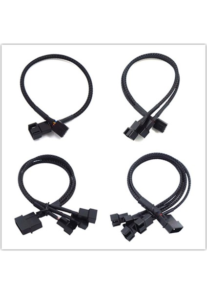 1 Adet 4 Pin Pwm Fan Kablosu 1 Ila 2/3/4 Yollu Splitter Siyah Kollu 27 cm Uzatma Kablosu Konektörü 4pin Pwm Uzatma Kabloları (Yurt Dışından)