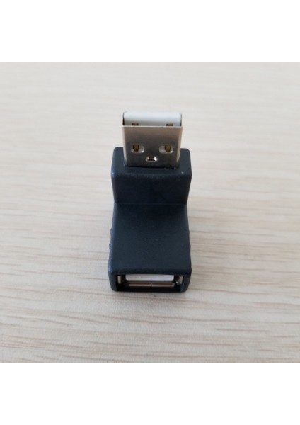 90 Derece Sağ Açı Yukarı Taraf L Tipi USB 2.0 Tip A Adaptör Konnektörü Dönüştürücü Erkek - Dişi Siyah (Yurt Dışından)