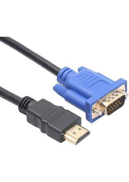 1.8m Video Adaptör Kablosu Kablosu 6ft HDMI Altın Erkek VGA Hd-15 Erkek 15PIN Hdtv Pc Için Dizüstü Bilgisayar Adaptör Kablosu 1080P (Yurt Dışından)