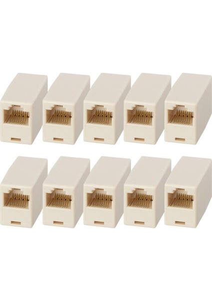 10 Adet CAT5E RJ45 Dişi - Dişi Inline Çoğaltıcı Kaplin Marangoz Konnektörü SGA998 (Yurt Dışından)