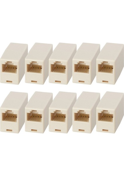 10 Adet CAT5E RJ45 Dişi - Dişi Inline Çoğaltıcı Kaplin Marangoz Konnektörü SGA998 (Yurt Dışından)