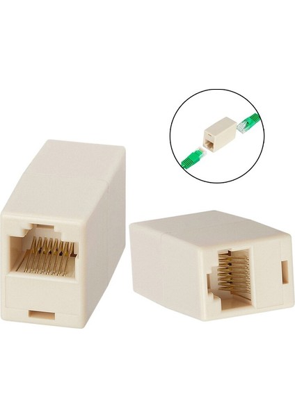 10 Adet CAT5E RJ45 Dişi - Dişi Inline Çoğaltıcı Kaplin Marangoz Konnektörü SGA998 (Yurt Dışından)