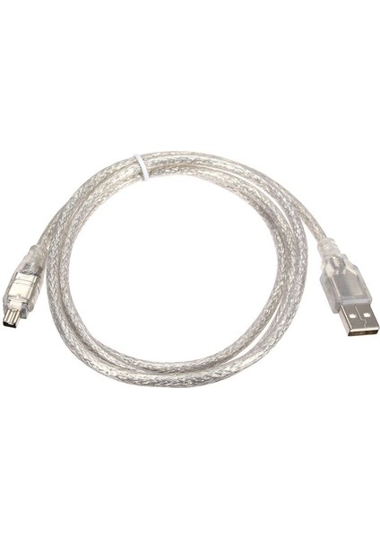Yüksek Hızlı 1.2 M 4ft USB 2.0 Erkek 4 Pinli Tel Ieee 1394 Kablo Kurşun Uzatma Adaptörü Dönüştürücü Veri Aktarım Kablosu Gümüş (Yurt Dışından)