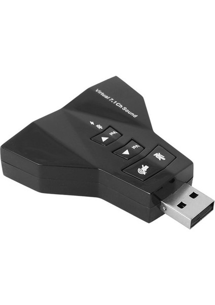 Sanal 7.1 Kanal Ses Ses Kartı Adaptörü Dizüstü Pc Mikrofon 3.5mm Inters USB Mikrofon Hoparlör Adaptörü Basit Kullanım (Yurt Dışından)