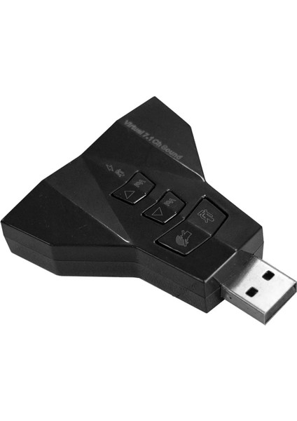 Sanal 7.1 Kanal Ses Ses Kartı Adaptörü Dizüstü Pc Mikrofon 3.5mm Inters USB Mikrofon Hoparlör Adaptörü Basit Kullanım (Yurt Dışından)
