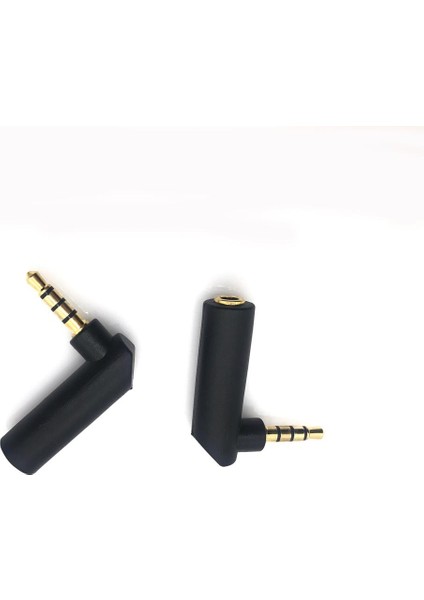 Adet Sağ Açı Jack 3.5mm Dişi 2.5mm 4 Kutuplu Stereo Erkek Fiş Kulaklık Adaptörü Dıy Altın Kaplama Konnektör (Yurt Dışından)