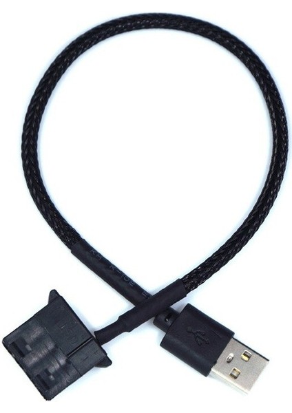 4pin Fan USB Adaptör Kabloları 4pin Bilgisayar Pc Fan Güç Kablosu Konnektör Adaptörü Pvc Bağlantı Siyah (Yurt Dışından)