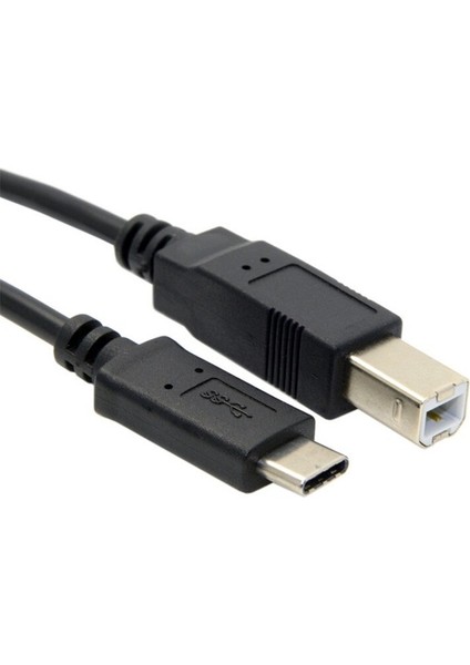 Tip-C - Tip B Usb-C USB 3.1 Tip C Erkek Konnektör - USB 2.0 B Tipi Erkek Veri Kablosu, Cep Telefonu ve Macbook ve Dizüstü Bilgisayar Için 1 M/3ft (Yurt Dışından)