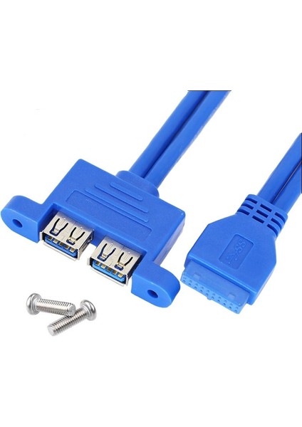 Great-Q Çift USB 3.0 Arka Panel Genişletme Braketi - 20 Pinli Başlık Kablosu Anakart 30 cm (Yurt Dışından) fiyatları