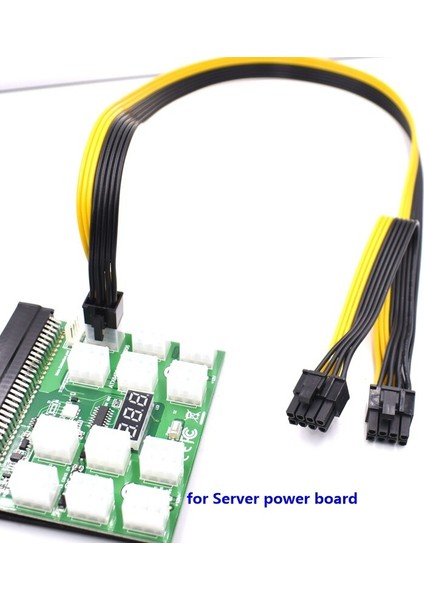 Sunucu Güç Kartı 6pin - Çift Pcı-E 8(6+2) Pc Grafik Ekran Kartı Güç Ayırıcı Kablo Kablosu 18AWG Serisi Devre Btc Için (Yurt Dışından)