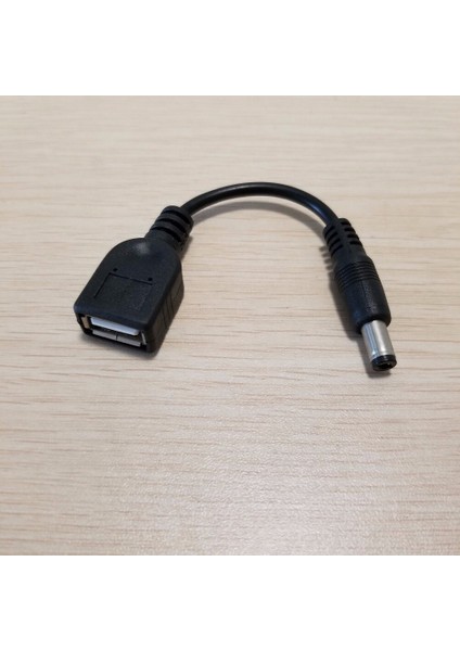 Dc 2.1mm x 5.5mm Adaptör USB Tip A Dönüştürücü Veri Uzatma Kablosu Erkek - Kadın Siyah 10CM (Yurt Dışından)