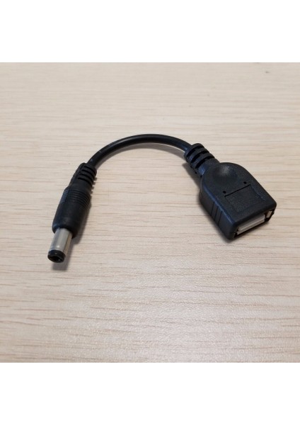 Dc 2.1mm x 5.5mm Adaptör USB Tip A Dönüştürücü Veri Uzatma Kablosu Erkek - Kadın Siyah 10CM (Yurt Dışından)