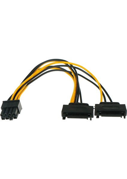 20CM Çift Sata Güç Kablosu 1 In 2 Erkek 15PIN - 8pin Sata KABLOSU15P - 8p Grafik Kartı 18AWG Tel Konektörü Madencilik Madenci Için (Yurt Dışından)