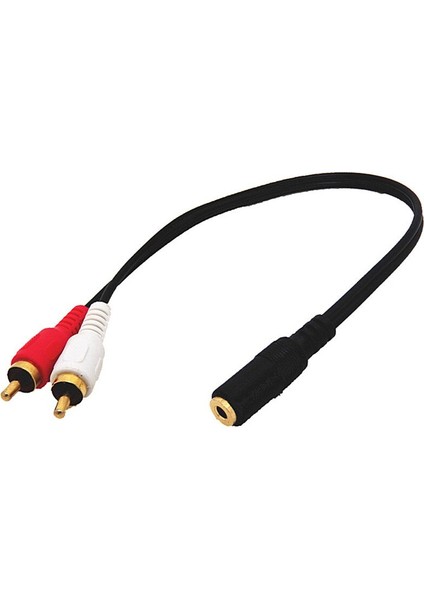 3.5mm 1/8 Stereo Dişi Mini Jak - 2 Erkek Rca Fiş Adaptörü Ses Y Kablosu (Yurt Dışından)
