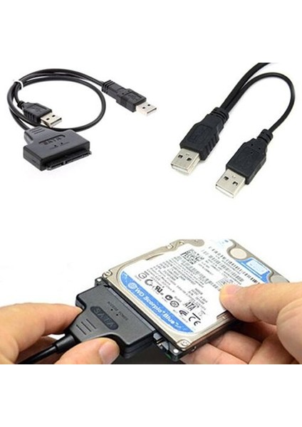 Yeni Sabit Disk Sürücüsü Sata 7 + 15 Pin 22 - USB 2.0 Adaptör Kablosu 2.5 Sata HDD Dizüstü Bilgisayar (Yurt Dışından)