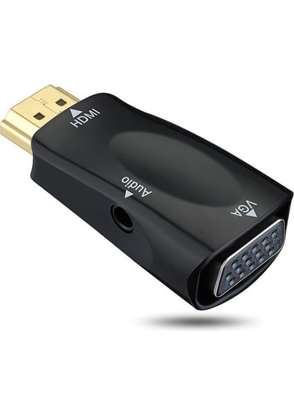 HDMI - VGA Dönüştürücü Pc Dizüstü Masaüstü Tv Kutusu Veya Diğer HDMI Giriş Cihazları Için Konektörlü 3,5 mm Ses Kablosuyla Altın Kaplama (Yurt Dışından)