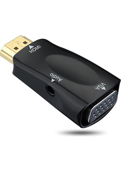 HDMI - VGA Dönüştürücü Pc Dizüstü Masaüstü Tv Kutusu Veya Diğer HDMI Giriş Cihazları Için Konektörlü 3,5 mm Ses Kablosuyla Altın Kaplama (Yurt Dışından)