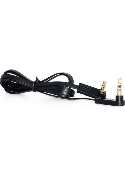 3.5mm 90 Derece Dirsek Açısı Stereo Kablo Adaptörü 3.5mm Erkek 4 Kutuplu Araç Yardımcı Ses Kablosu Düz Şehriye Şekli 1M/100CM (Yurt Dışından)