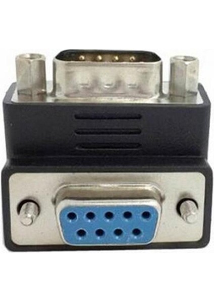 90 Derece Yukarı Açılı RS232 9pin Erkek Somun - Dişi Vida Uzatma Adaptörü (Yurt Dışından)
