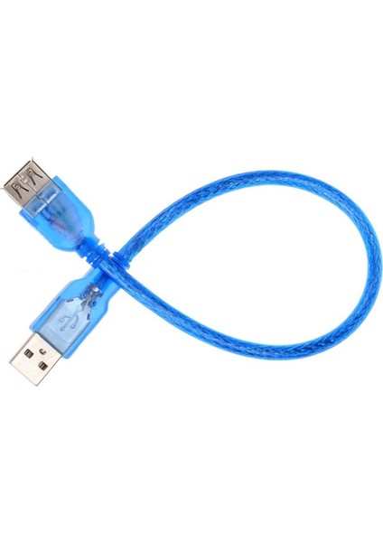 USB 2.0 Uzatma Kablosu Bakır Erkek - Kadın USB Kısa Kablo Çift Koruyucu Şeffaf Mavi Yüksek Hızlı Anti-Parazit 30 cm (Yurt Dışından) fiyatları