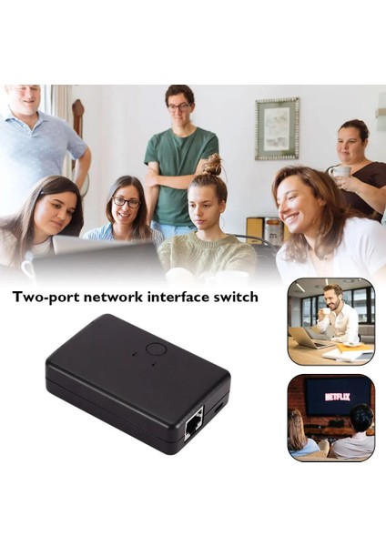 2 Port RJ45 Ağ Anahtarı Kutusu Çift 2 Yollu Bağlantı Noktası Hub Ethernet Paylaşım Adaptörü Switcher Bilgisayar Pc Malzemeleri Için (Yurt Dışından)