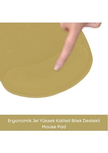 Bilek Destekli Jelli Mouse Pad Oval Kaydrmaz Taban Oyun Ofis Fare Altlığı Ergonomik Kaymaz Mouse Pad