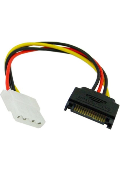 15 Pin Sata Erkek - 4 Pin Molex Dişi Ide HDD Güç Sabit Sürücü Kablosu (Yurt Dışından)