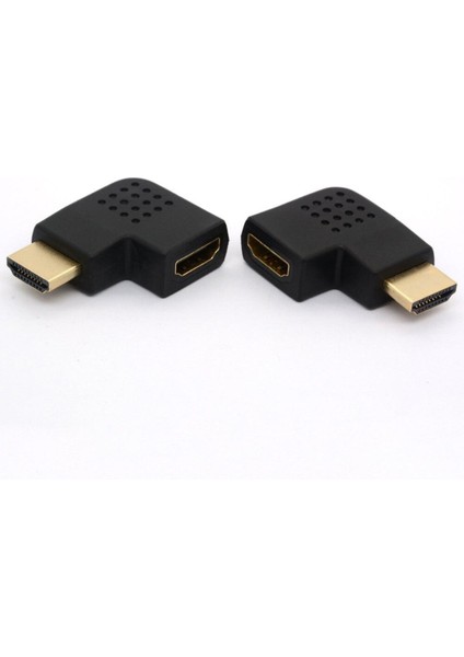 HDMI Erkek Dişi Adaptör Dönüştürücü 90 Derece Açı Sağa / Sola Dönüş HDMI Konektörü Destek Çözünürlükleri 1080P (Yurt Dışından)