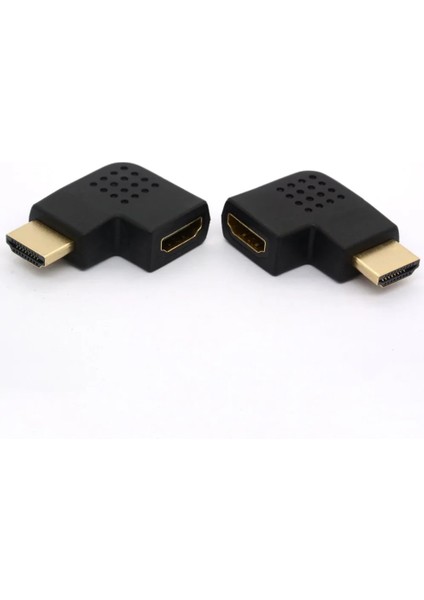 HDMI Erkek Dişi Adaptör Dönüştürücü 90 Derece Açı Sağa / Sola Dönüş HDMI Konektörü Destek Çözünürlükleri 1080P (Yurt Dışından)