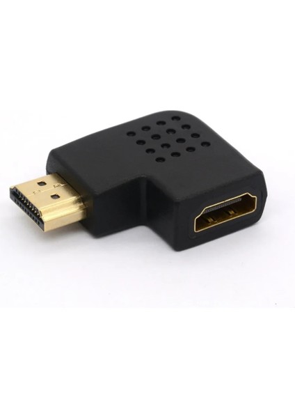 HDMI Erkek Dişi Adaptör Dönüştürücü 90 Derece Açı Sağa / Sola Dönüş HDMI Konektörü Destek Çözünürlükleri 1080P (Yurt Dışından)